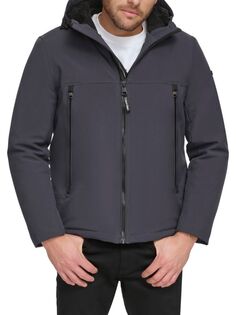 Куртка на молнии с капюшоном на подкладке из искусственного меха Calvin Klein, цвет Iron