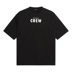 Футболка Balenciaga Crew Printing Loose Short Sleeve Black, черный