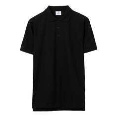Футболка Men&apos;s Burberry Pattern Short Sleeve Polo Shirt Black, черный