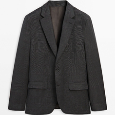 Пиджак Massimo Dutti Gray Suit 100% Wool Check, серый