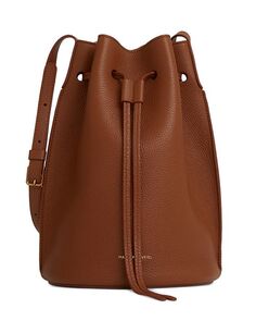 Маленькая кожаная сумка-мешок цвета шампанского Mansur Gavriel, цвет Brown