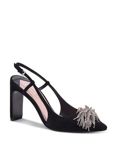 Женские туфли-лодочки Celestia на высоком каблуке с открытой пяткой и украшением kate spade new york, цвет Black