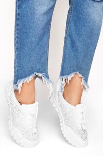 Кроссовки Extra Wide Fit Embellished Pull On Trainers Yours, белый
