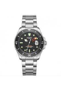 Классические аналоговые часы Seamatic из нержавеющей стали - Gb05430/04 Rotary, черный