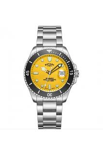 Классические аналоговые часы Seamatic из нержавеющей стали - Gb05430/27 Rotary, желтый