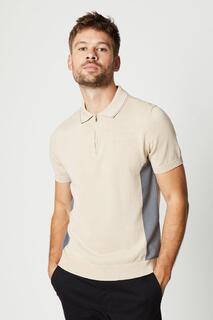 Трикотажная футболка-поло с боковой панелью и молнией Burton, белый