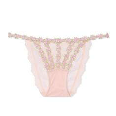 Трусики-бикини Victoria&apos;s Secret Dream Angels Rosebud Embroidery, бежевый/розовый