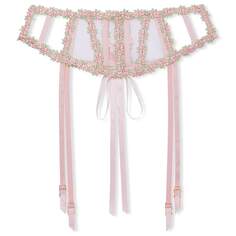 Подвязки Victoria&apos;s Secret Dream Angels Rosebud Embroidery, бежевый/розовый