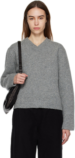 Серый свитер с v-образным вырезом Maison Margiela