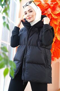 T6787 Короткий пуховик в стиле хиджаба - черный Bigdart