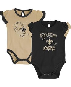 Комплект боди из двух частей New Orleans Saints Too Much Love для новорожденных, черный, золотой цвета Vegas, New Orleans Saints Too Much Love Outerstuff, черный