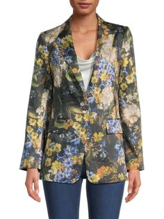 Однобортный пиджак Gina с цветочным принтом Kobi Halperin, цвет Black Multi