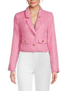 Твидовый укороченный пиджак Lyona Walter Baker, цвет Paris Pink