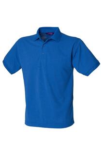 Рубашка поло из пике 65 35 с короткими рукавами Henbury, синий