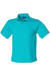 Рубашка поло из пике 65 35 с короткими рукавами Henbury, синий