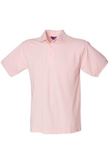 Рубашка поло из пике 65 35 с короткими рукавами Henbury, розовый