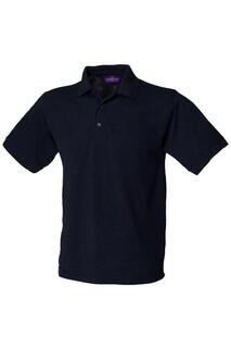 Рубашка поло из пике 65 35 с короткими рукавами Henbury, темно-синий