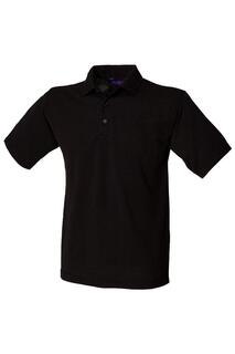 Рубашка поло из пике 65 35 с короткими рукавами Henbury, черный