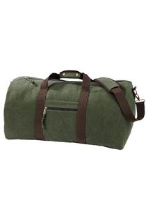 Винтажная холщовая дорожная сумка - 45 литров Quadra, зеленый