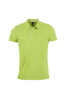 Рубашка поло из пике с короткими рукавами Performer SOL&apos;S, зеленый Sols