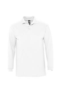 Рубашка поло из хлопка пике с длинными рукавами Winter II SOL&apos;S, белый Sols