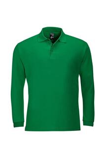 Рубашка поло из хлопка пике с длинными рукавами Winter II SOL&apos;S, зеленый Sol's