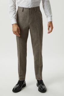 Твидовые костюмные брюки нейтрального кроя из корзинчатой ​​ткани Burton, нейтральный