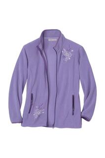 Флисовая куртка с вышивкой на молнии во всю длину Atlas For Women, фиолетовый