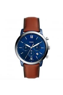 Модные аналоговые кварцевые часы Neutra Chrono из нержавеющей стали — Fs5791 Fossil, синий