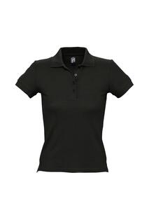 Рубашка поло из хлопка с короткими рукавами People Pique SOL&apos;S, черный Sols