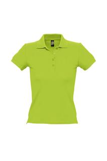 Рубашка поло из хлопка с короткими рукавами People Pique SOL&apos;S, зеленый Sol's