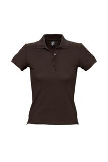 Рубашка поло из хлопка с короткими рукавами People Pique SOL&apos;S, коричневый Sols