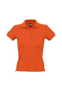 Рубашка поло из хлопка с короткими рукавами People Pique SOL&apos;S, оранжевый Sol's