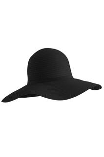 Шляпа от солнца с широкими полями Marbella Beechfield, черный Beechfield®