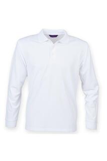 Влагоотводящая рубашка-поло с длинными рукавами Coolplus Henbury, белый