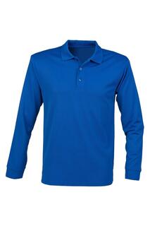 Влагоотводящая рубашка-поло с длинными рукавами Coolplus Henbury, синий