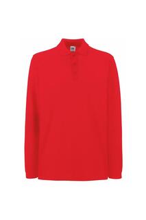 Рубашка поло премиум-класса с длинными рукавами Fruit of the Loom, красный