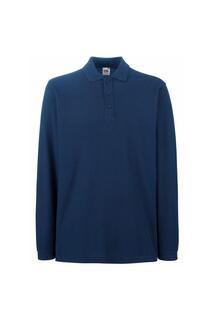 Рубашка поло премиум-класса с длинными рукавами Fruit of the Loom, темно-синий