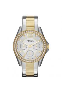 Модные аналоговые кварцевые часы Riley из нержавеющей стали - Es3204 Fossil, серебро