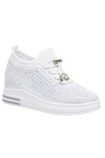 Кроссовки Crystal Slip-on Lightweight Comfy Daily Flatform Wedges Fashion Trainers IVACHY, белый