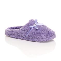 Флисовые тапочки-мюли на плоском каблуке AJVANI, фиолетовый