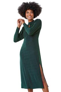 Платье миди с блестками и вырезом в виде замочной скважины Roman, зеленый