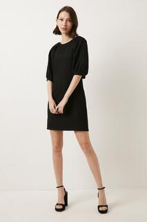 Текстурированное мини-платье с пышными рукавами Oasis, черный