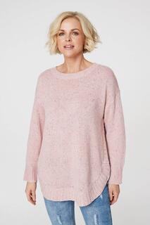 Вязаный пуловер с крапчатой ​​отделкой Izabel London, розовый