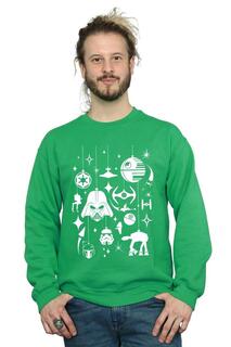 Толстовка с рождественскими украшениями Star Wars, зеленый
