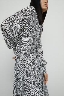 Платье-рубашка миди с животным принтом Warehouse, мультиколор