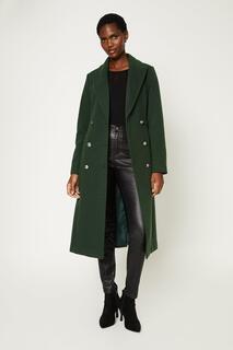 Саржевое пальто с поясом Wallis, зеленый