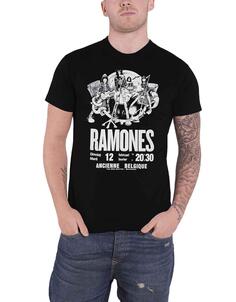 Футболка с плакатом Belgique Live Concert Ramones, черный