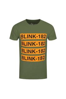 Футболка с повторяющимся логотипом Blink 182, зеленый