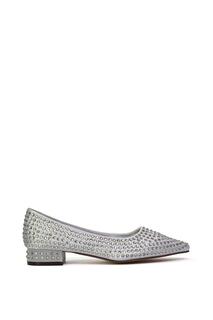 Свадебная обувь на блестящем каблуке «Gemini» со стразами Свадебные туфли на каблуке XY London, серебро